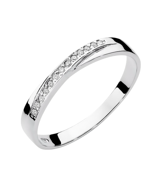 White gold ring with diamonds