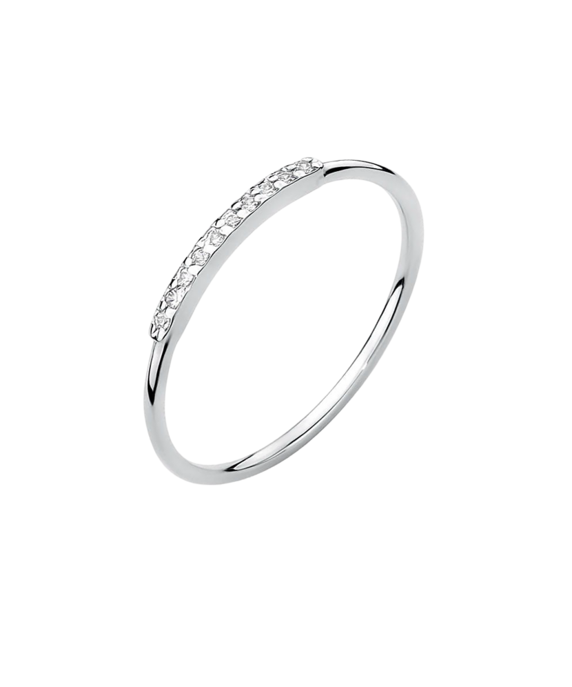 White gold ring with diamonds