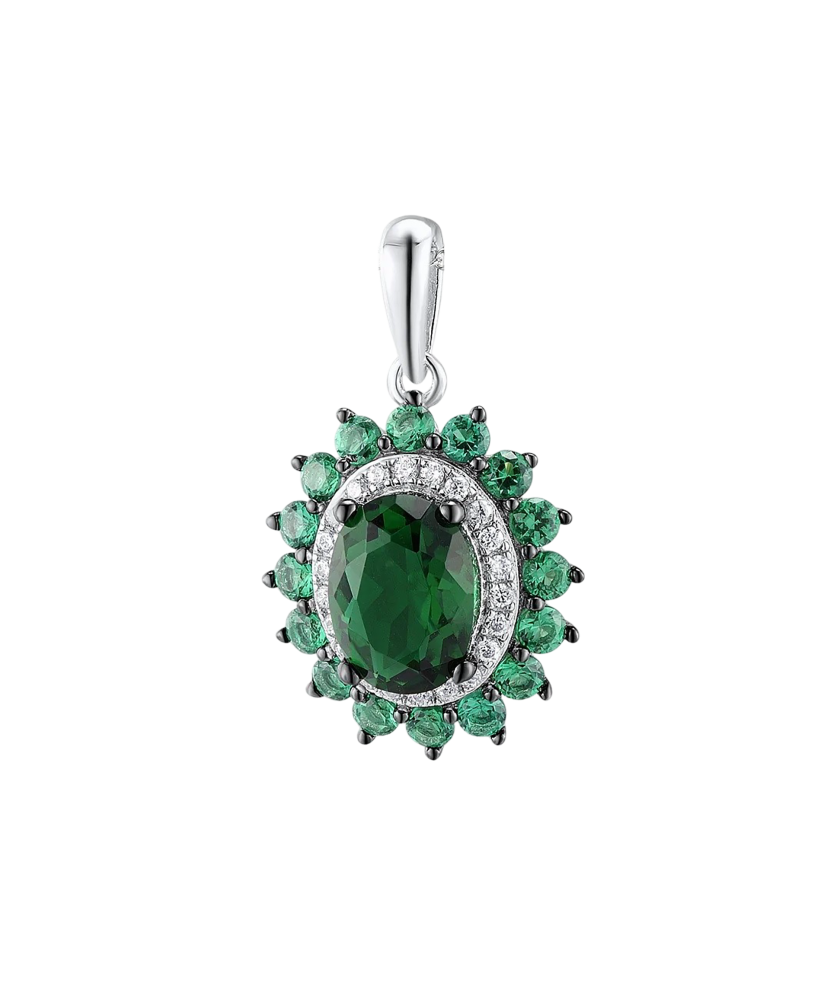 Sterling silver pendant with zircons