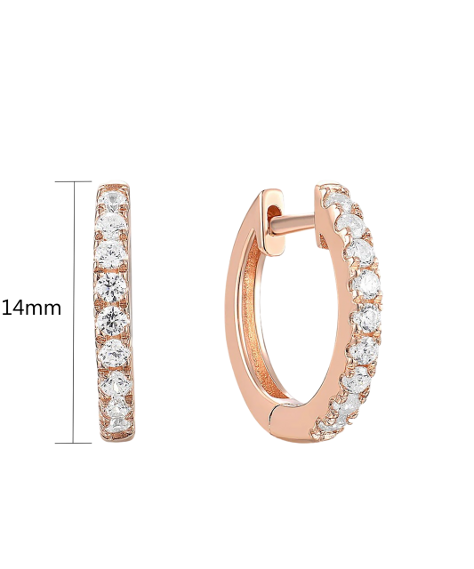 Gilded sterling silver earrings with zircons