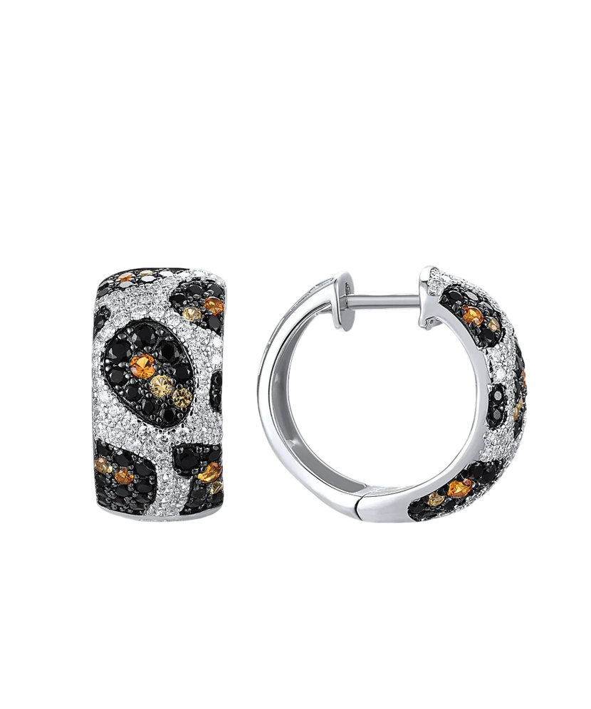 Hopeiset korvakorut zirkoneilla ja spinellillä