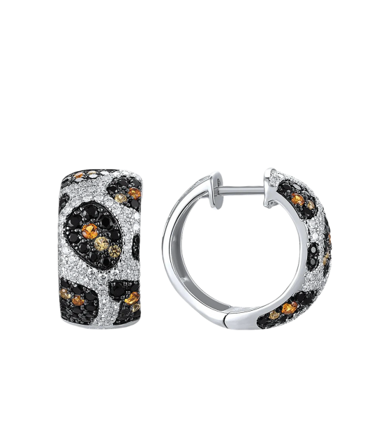 Sterling Silver earrings with zircons and spinels