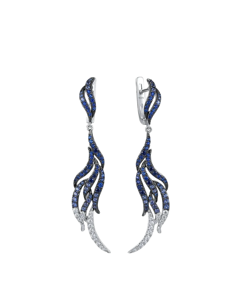 Sterling Silver earrings with zircons and spinels