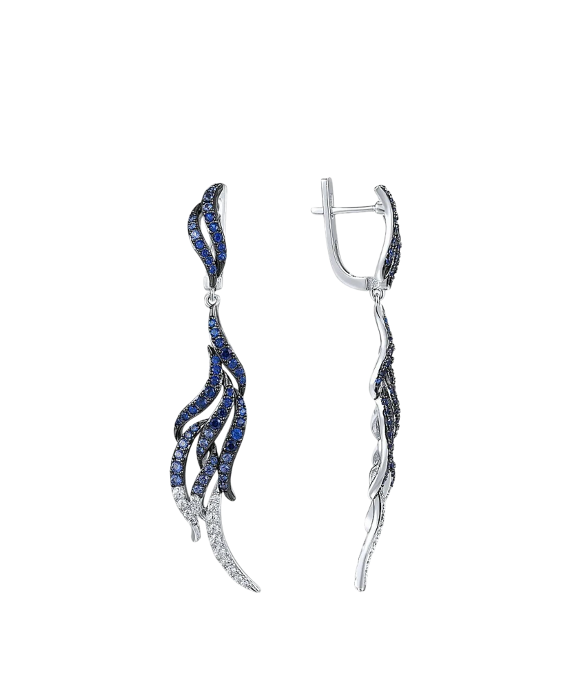 Sterling Silver earrings with zircons and spinels