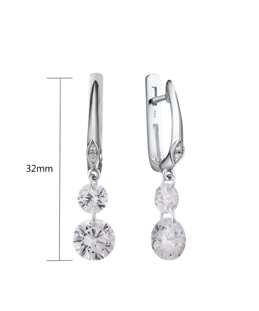 Sterling silver earrings with zircons