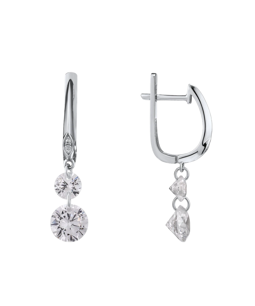 Sterling silver earrings with zircons