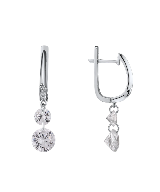 Sterling silver earrings with zircons