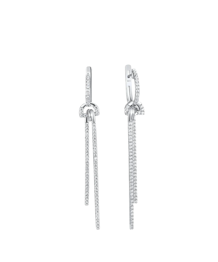 Sterling silver earrings with zircons