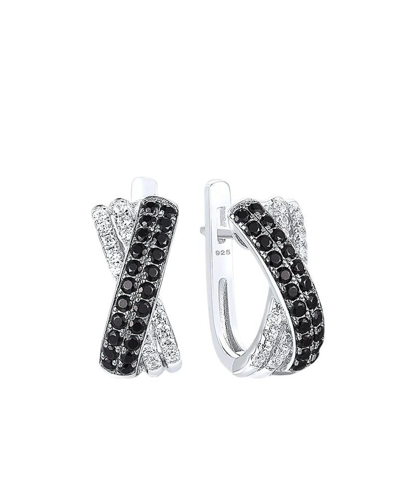 Sterling Silver earrings with zircons and spinels