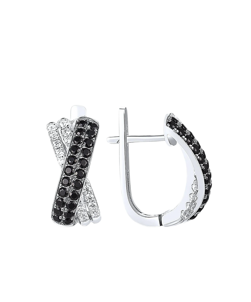 Hopeiset korvakorut zirkoneilla ja spinellillä