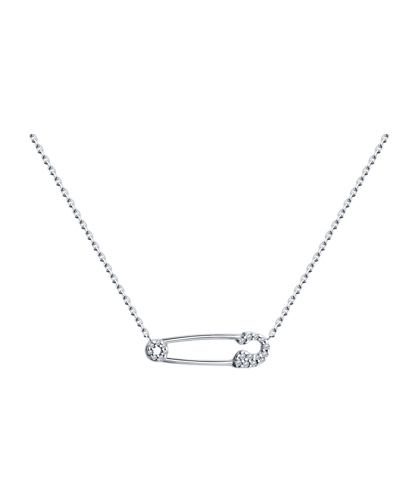 Sterling silver chain with zirconium pendant