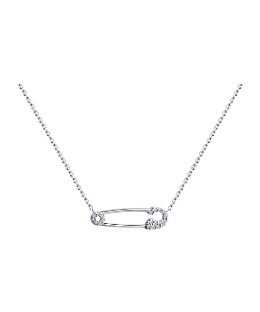Sterling silver chain with zirconium pendant