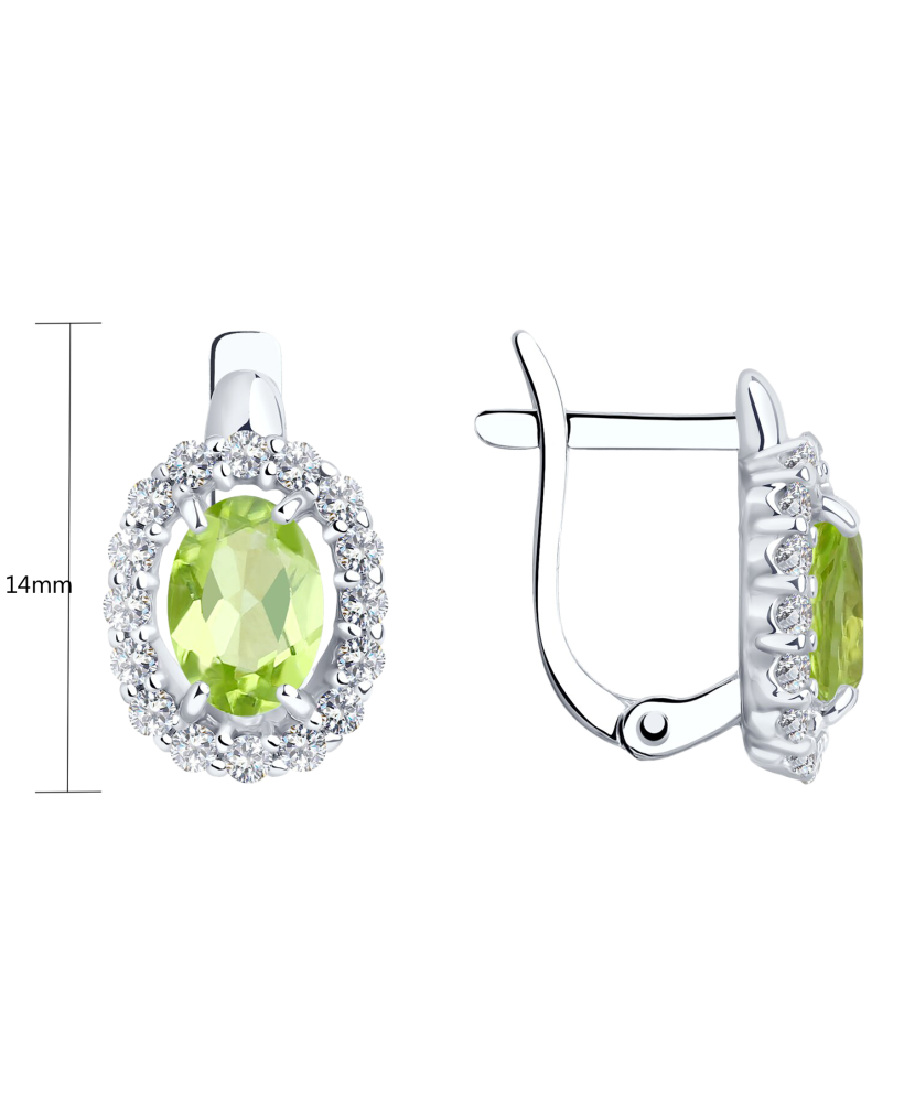 Sterling silver earrings with Chrysolites