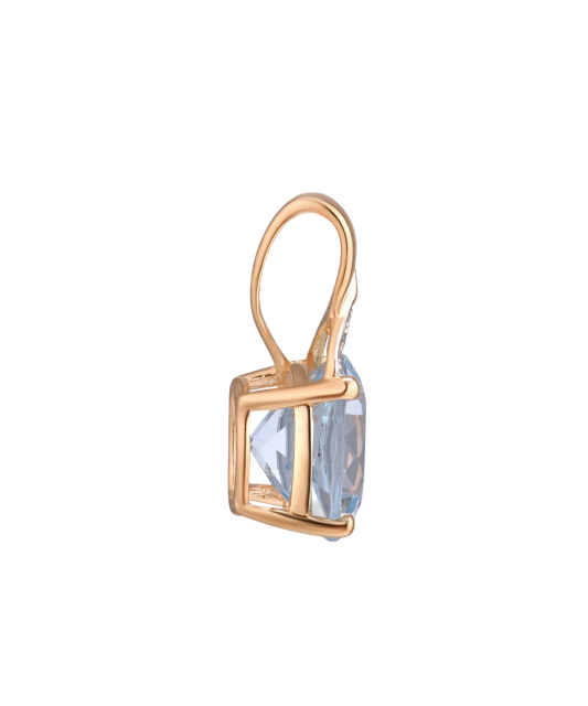Gold pendant with topaz and diamonds