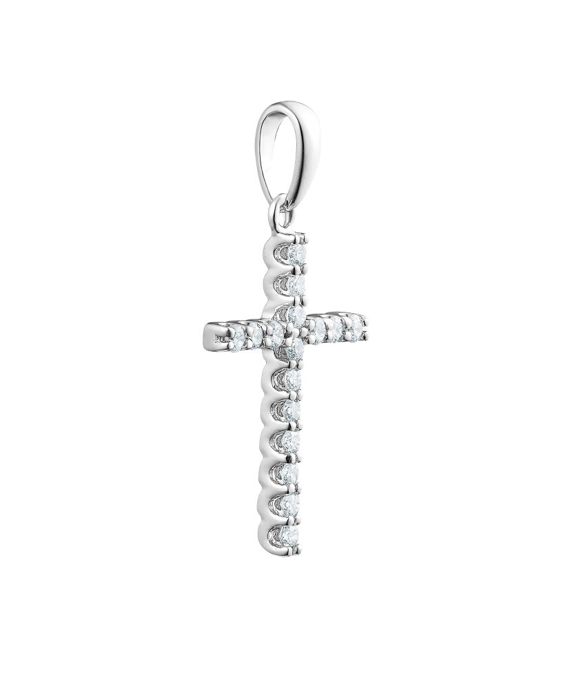 White gold chain with diamonds "Cross"