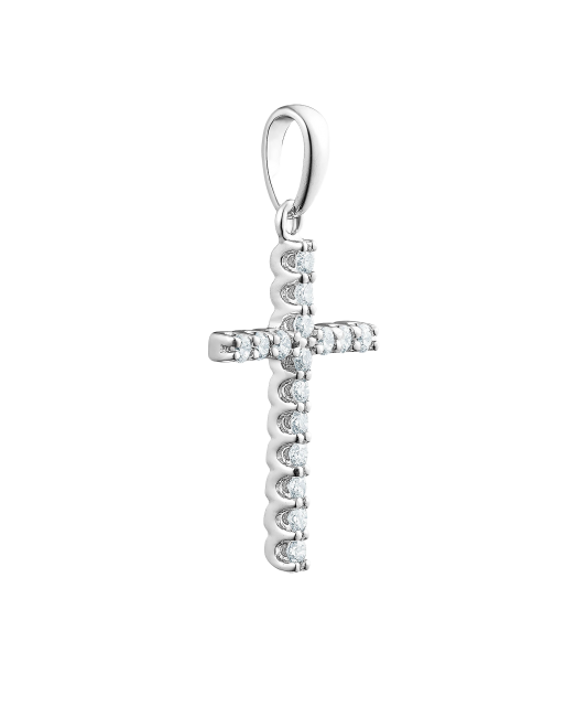 White gold chain with diamonds "Cross"