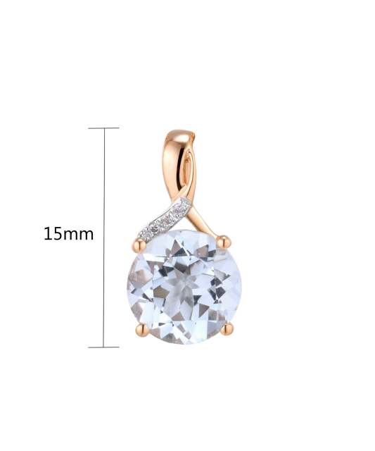 Gold pendant with topaz and diamonds