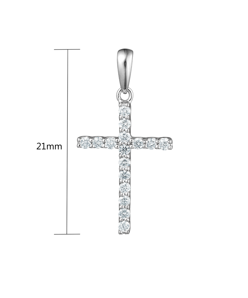 White gold chain with diamonds "Cross"