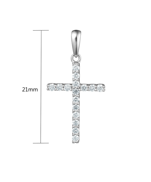 White gold chain with diamonds "Cross"