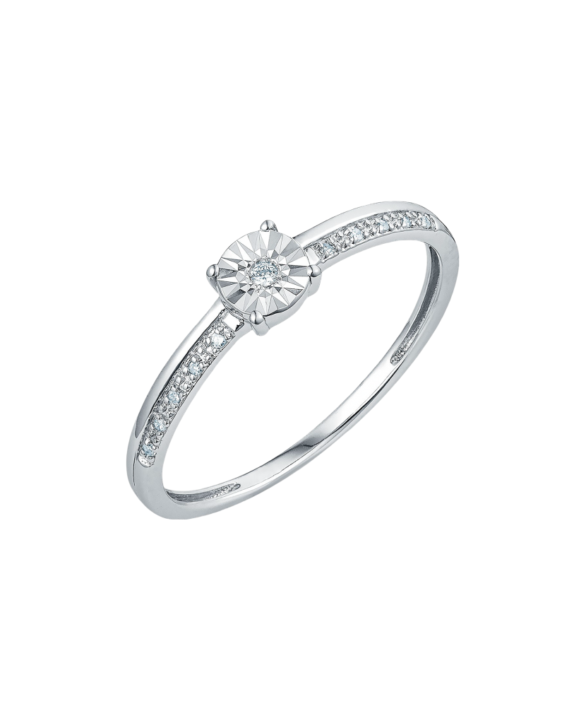 Sterling silver ring with diamonds