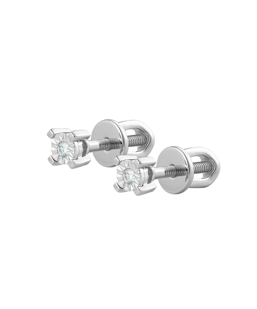 Valkokultaiset korvakorut timanteilla