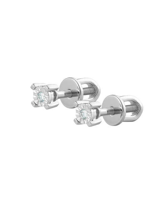 White gold earrings with diamonds