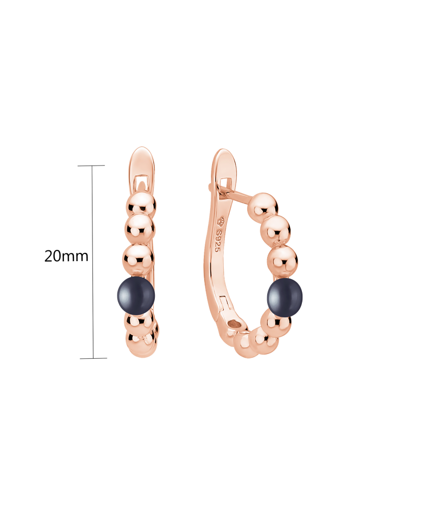 Gilded sterling silver earrings with pearls