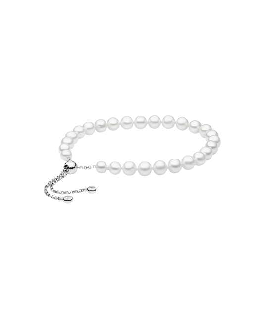 Bracelet with pearls, zircons and silver