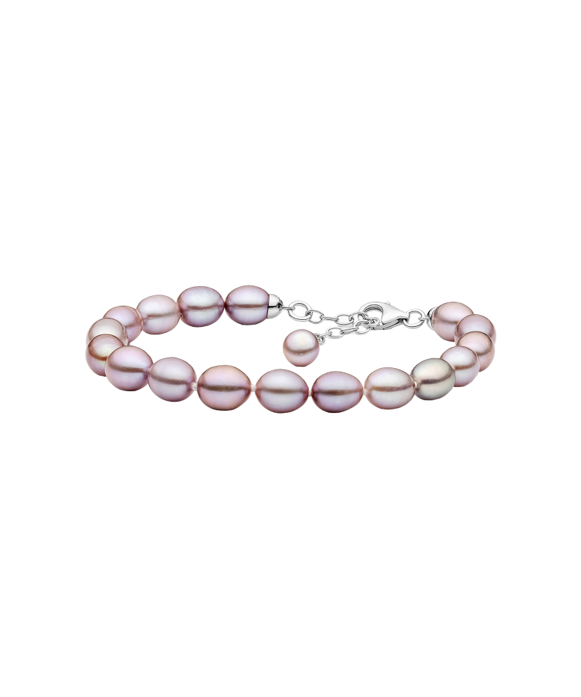 Pearl bracelet with silver