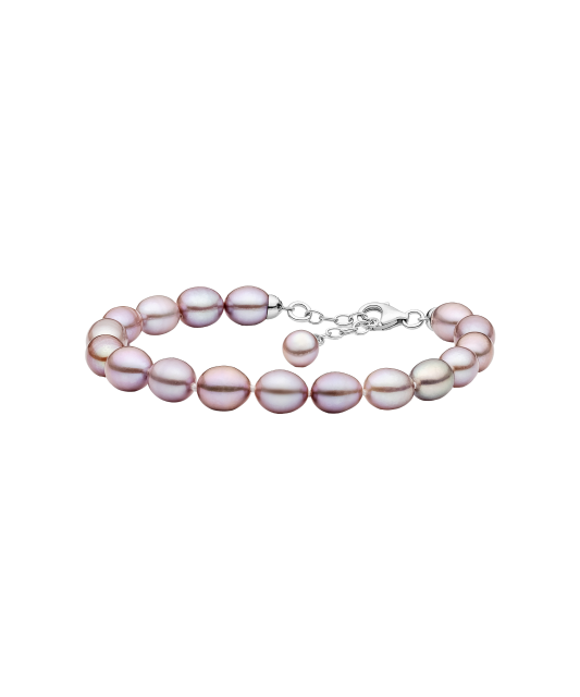 Pearl bracelet with silver