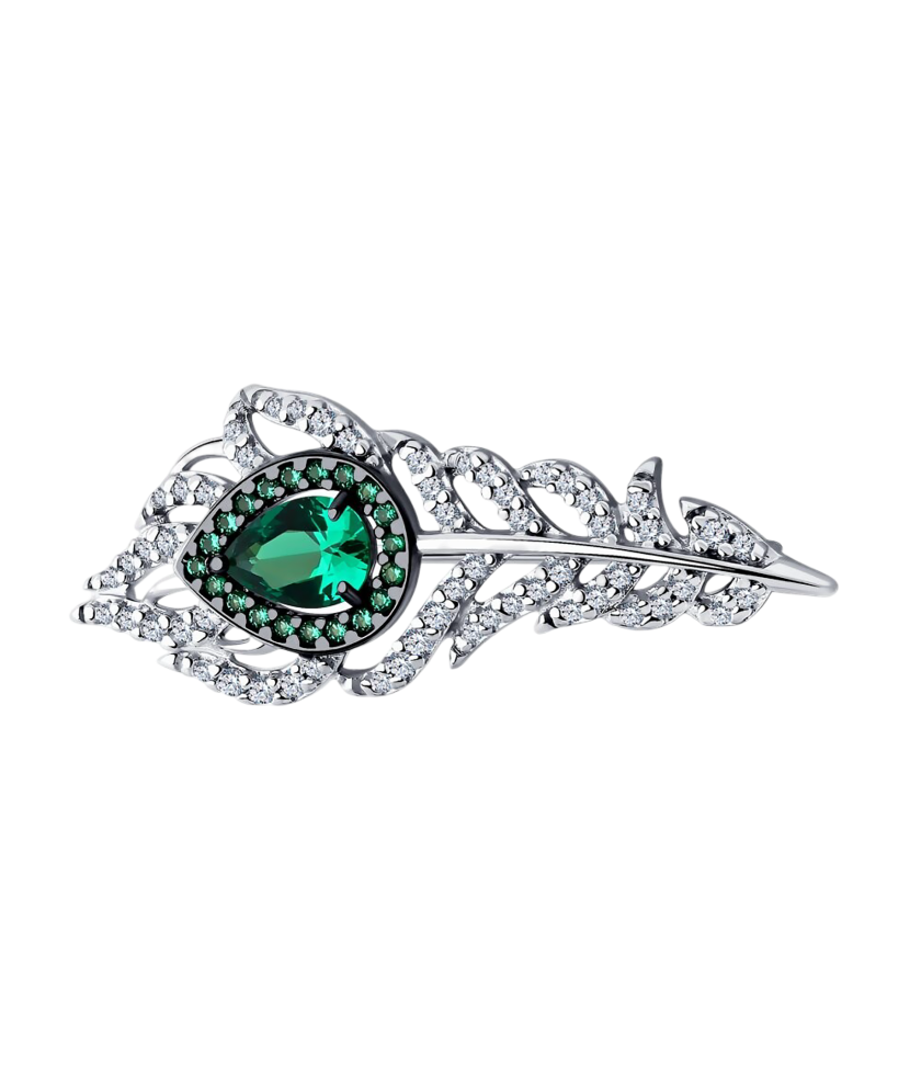 Sidabrinė sagė su cirkoniais