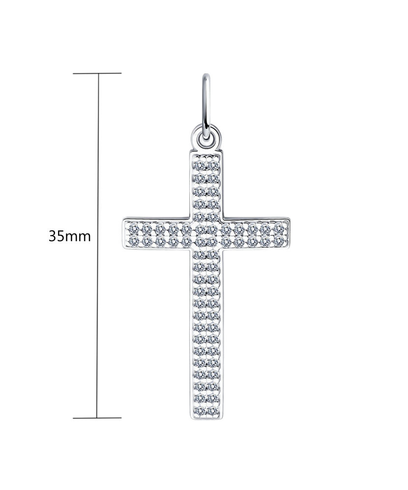 Sidabrinis pakabukas su cirkoniais "Kryželis"