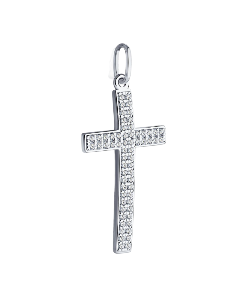 Sidabrinis pakabukas su cirkoniais "Kryželis"