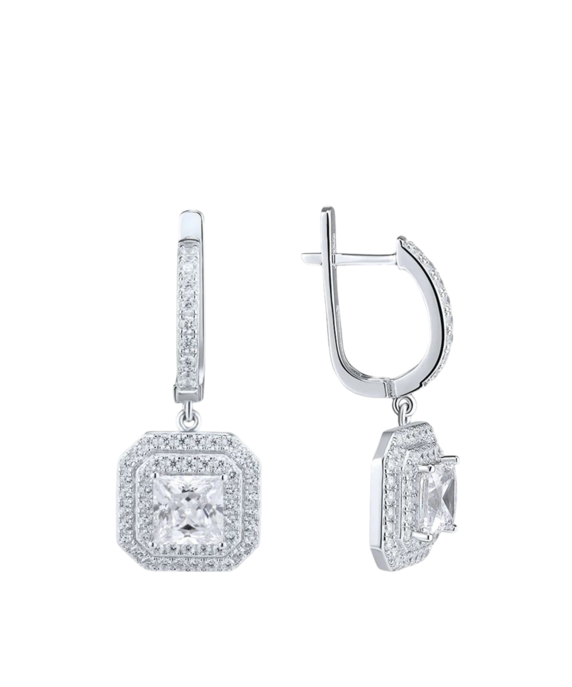 Sterling silver earrings with zircons