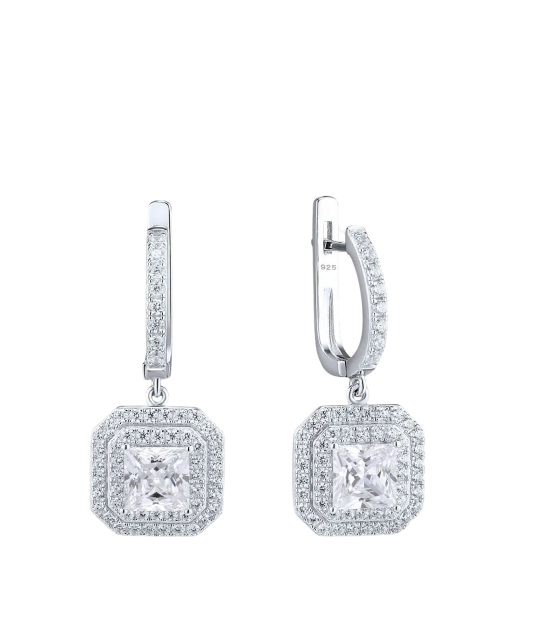 Sterling silver earrings with zircons