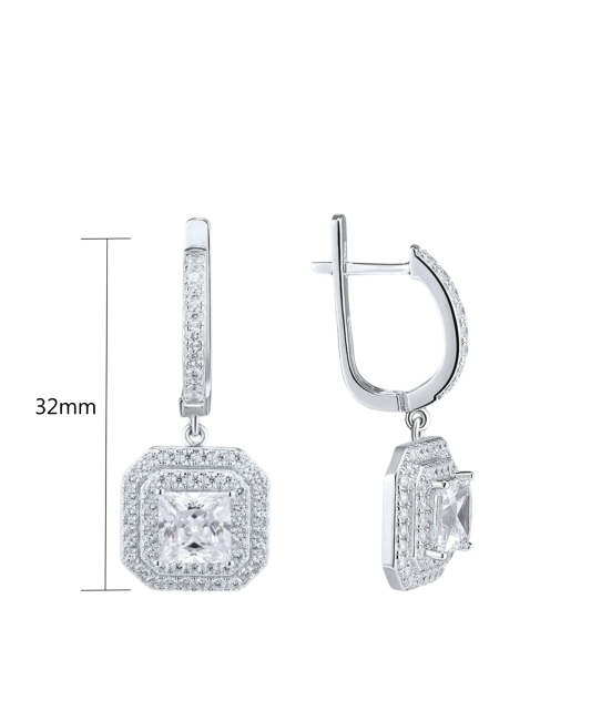 Hopeiset korvakorut zirkoneilla