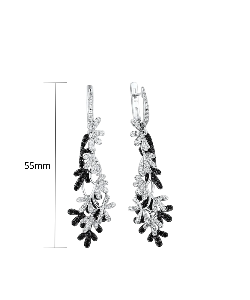 Hopeiset korvakorut zirkoneilla ja spinellillä