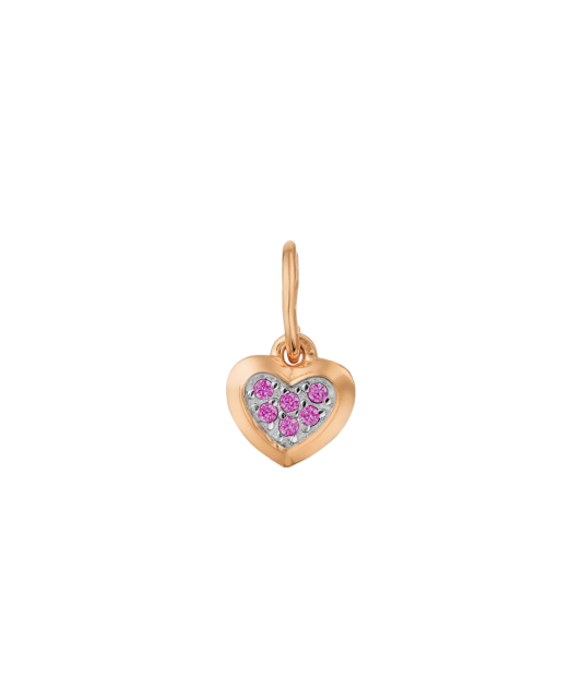 Gold pendant with zircons "heart"