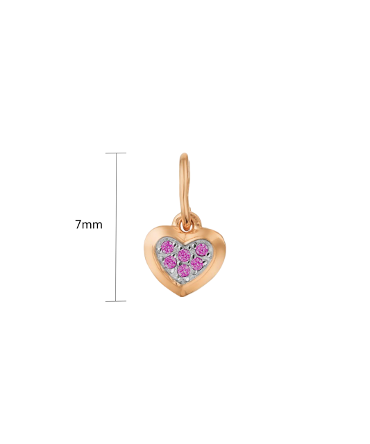 Gold pendant with zircons "heart"