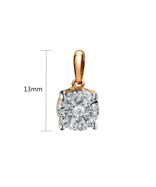 Gold pendant with diamonds