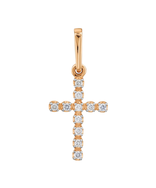 Gold pendant with diamonds "cross"