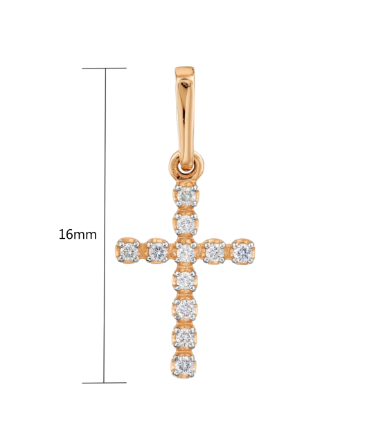 Gold pendant with diamonds "cross"