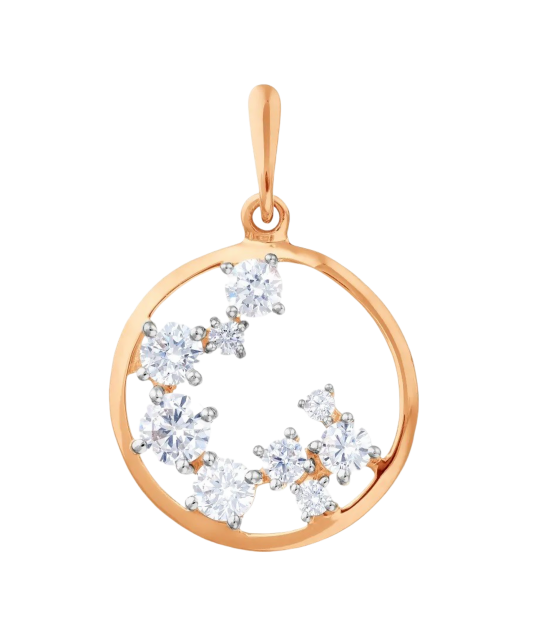 Gold pendant with zircons