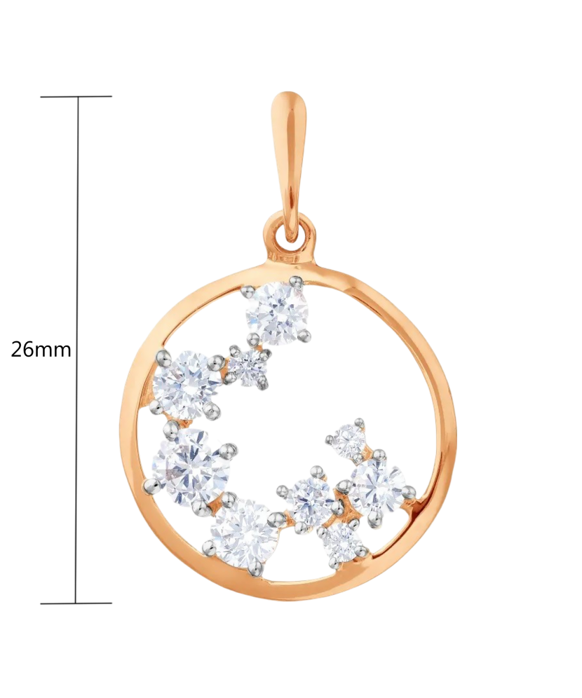 Gold pendant with zircons