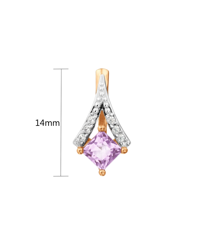 Kultainen riipus ametistilla ja zirkoneilla