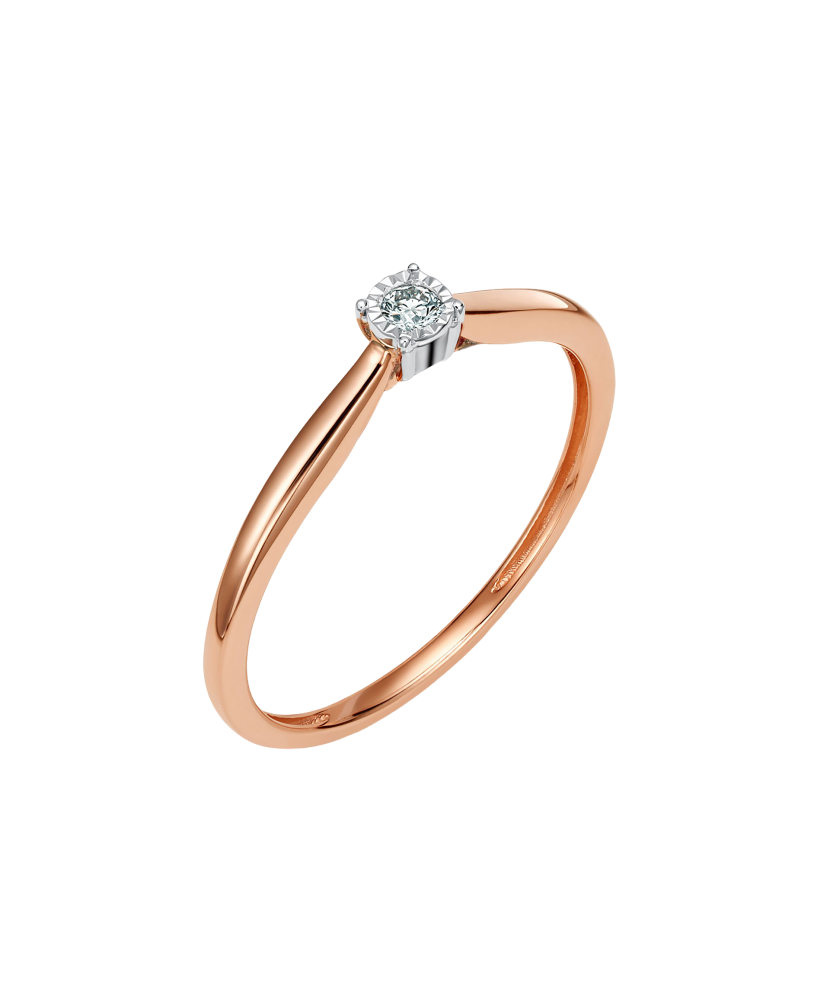 Gold ring with diamond