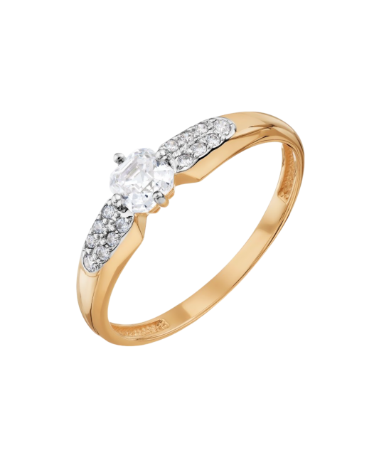 Gold ring with zirconium