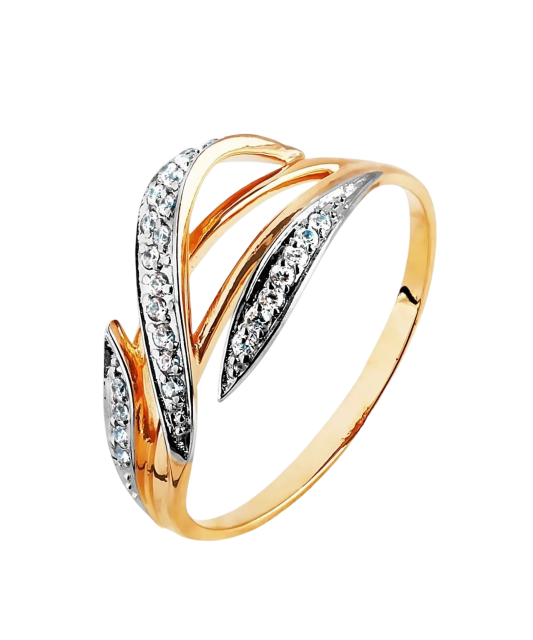 Gold ring with zirconium
