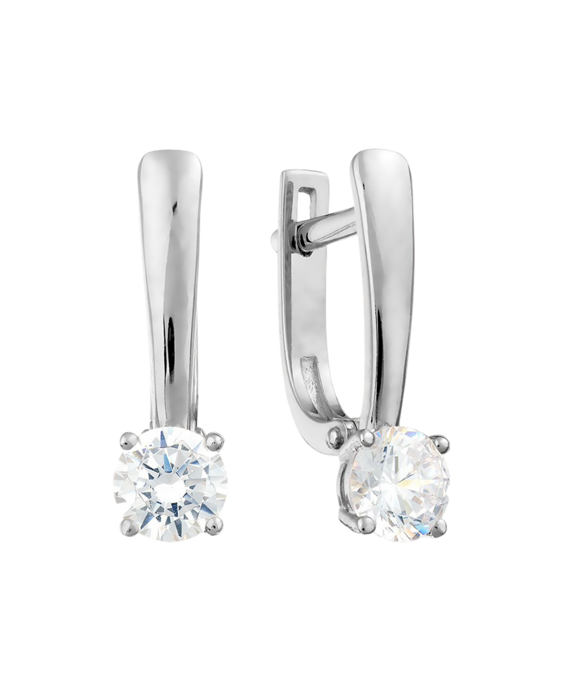 White gold earrings with zircons