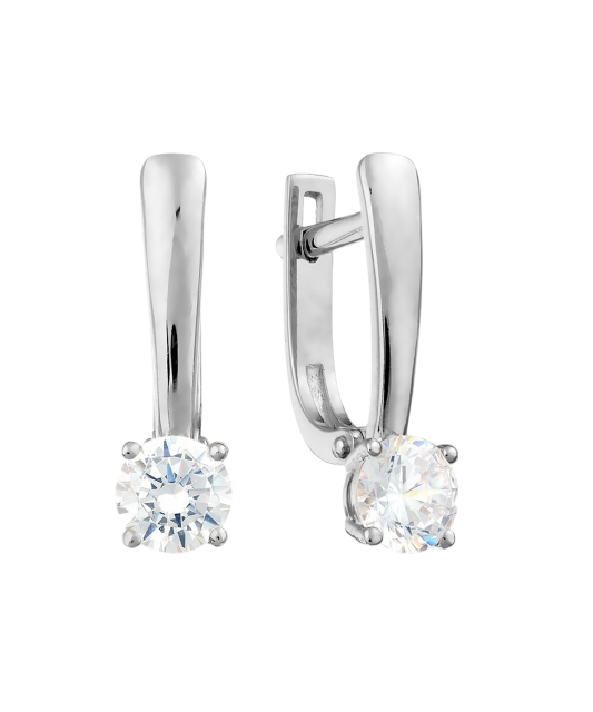 White gold earrings with zircons